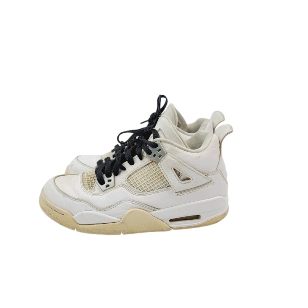 Jordan Boy's White 4 Retro BG 408452-100 Low-Top Casual Sneaker Size 5Y